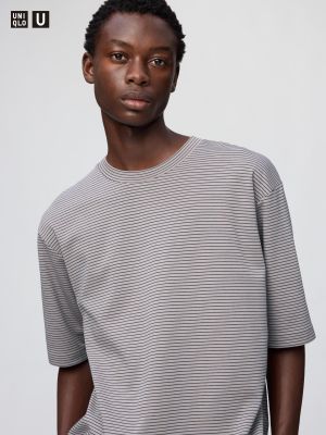 エアリズムコットンオーバーサイズボーダーTシャツ