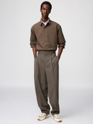 タックワイドテーパードパンツ