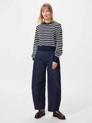 コットンブレンドクロップドクルーネックセーター